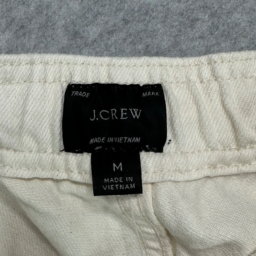 J.Crew Mens Raw Cotton Dock Pants Off-White Elastic Waist BE617 Size M NEW